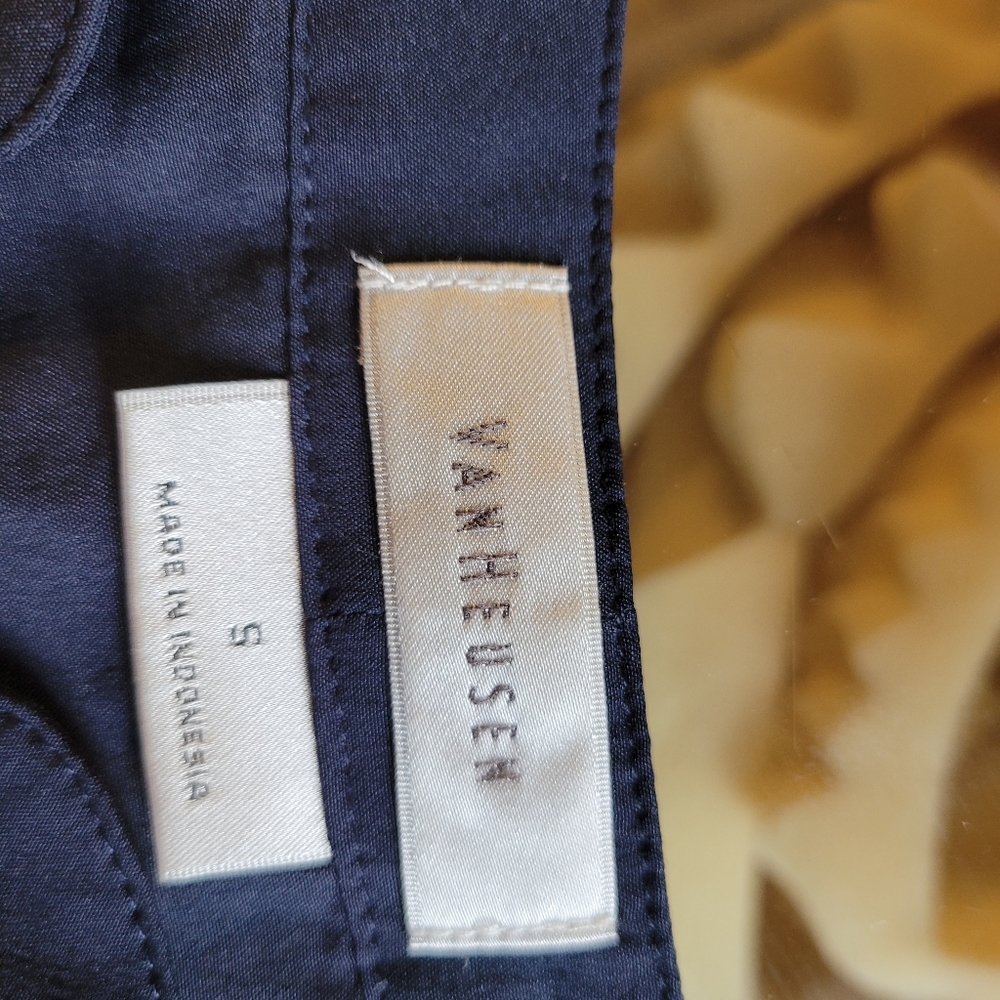 dark blue silk shirt